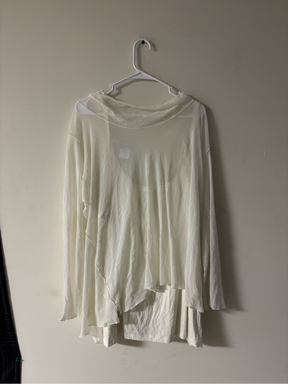 Soft Surroundings 3X 2 Piece Sheer Hooded Top Tank Set USA Boho Ivory